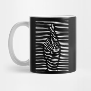 Crossed fingers 3D effect Mug
